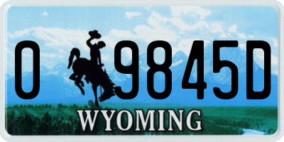 WY license plate 09845D
