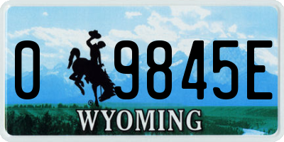 WY license plate 09845E