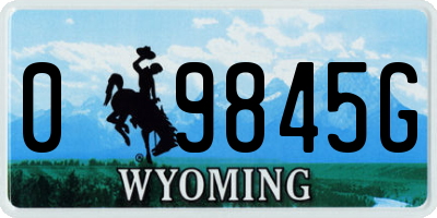 WY license plate 09845G