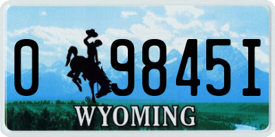 WY license plate 09845I