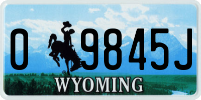 WY license plate 09845J
