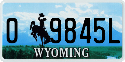 WY license plate 09845L