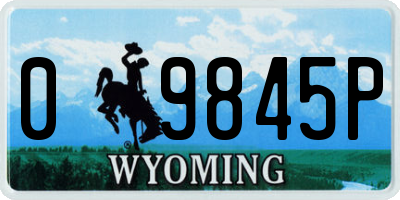 WY license plate 09845P