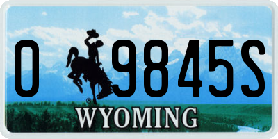 WY license plate 09845S