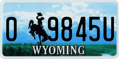 WY license plate 09845U