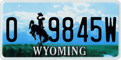 WY license plate 09845W