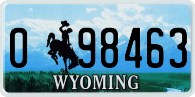 WY license plate 098463