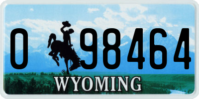 WY license plate 098464