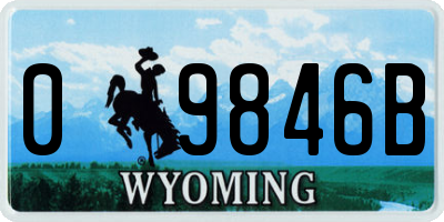 WY license plate 09846B