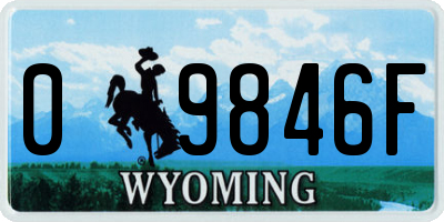 WY license plate 09846F