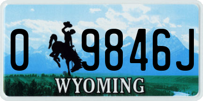 WY license plate 09846J