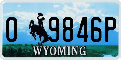 WY license plate 09846P
