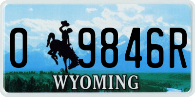 WY license plate 09846R