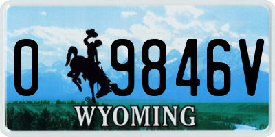 WY license plate 09846V