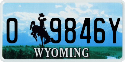 WY license plate 09846Y