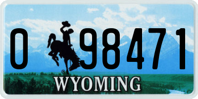 WY license plate 098471