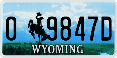 WY license plate 09847D