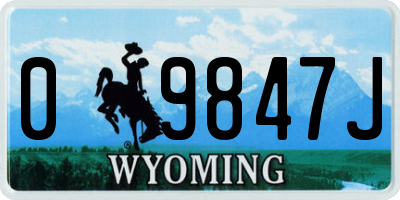 WY license plate 09847J