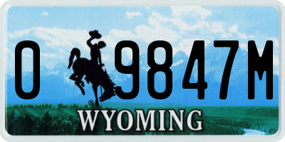 WY license plate 09847M