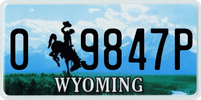 WY license plate 09847P