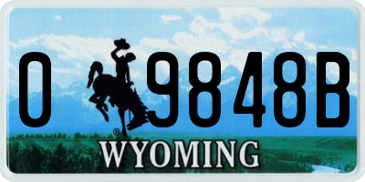 WY license plate 09848B