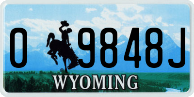 WY license plate 09848J