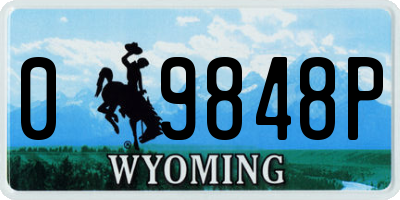 WY license plate 09848P