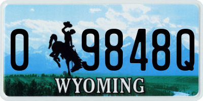 WY license plate 09848Q