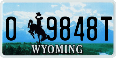 WY license plate 09848T