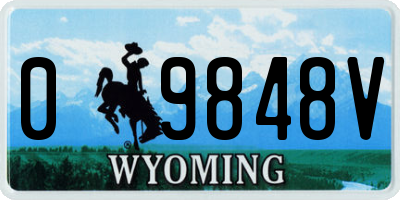 WY license plate 09848V