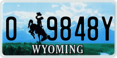 WY license plate 09848Y