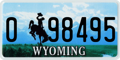WY license plate 098495