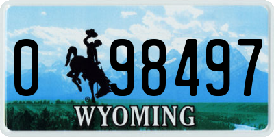 WY license plate 098497