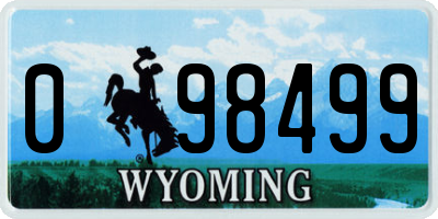 WY license plate 098499