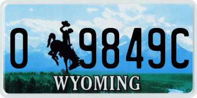 WY license plate 09849C