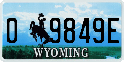 WY license plate 09849E