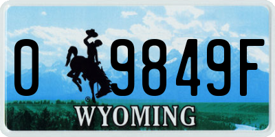 WY license plate 09849F