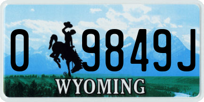 WY license plate 09849J