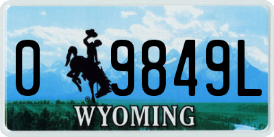 WY license plate 09849L