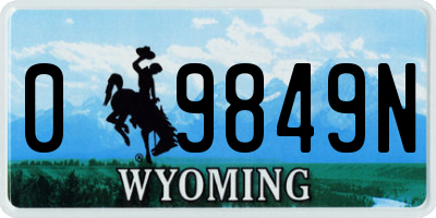 WY license plate 09849N