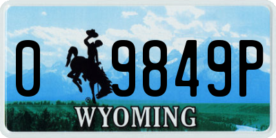 WY license plate 09849P