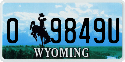 WY license plate 09849U
