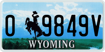 WY license plate 09849V