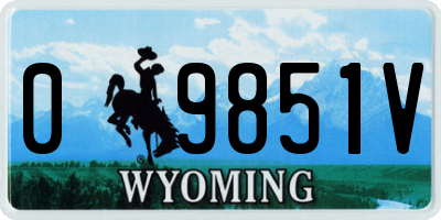 WY license plate 09851V