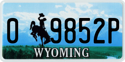 WY license plate 09852P
