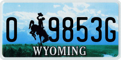 WY license plate 09853G