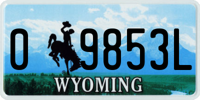 WY license plate 09853L