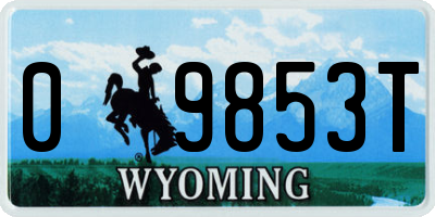 WY license plate 09853T