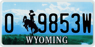 WY license plate 09853W