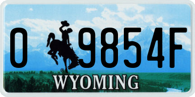 WY license plate 09854F